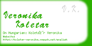 veronika koletar business card